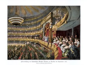 Zar Alexander II. im Bolschoi-Theater, Moskau, Russland, September 1856, 1900 von Unbekannt