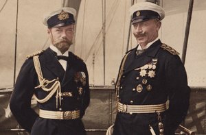 Zar Nikolaus II. und Kaiser Wilhelm II. in Björkö, 1905