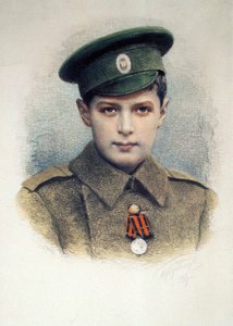 Zarewitsch Alexei als Unteroffizier der russischen Armee, 1917
