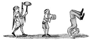 Akrobaten mit Musikern