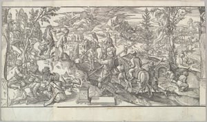 Türkische Soldaten bei der Rast aus dem Fries Ces Moeurs et fachons de faire de Turcz Customs..., 1553