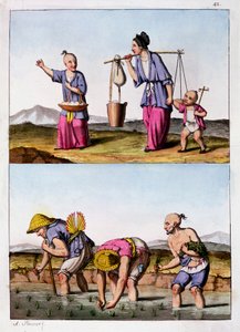 Zwei chinesische Szenen, um 1830 von Unbekannt