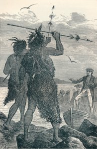 Zwei Eingeborene streiten über Captain Cooks Landung, 1904