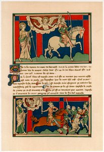 Zwei der Reiter der Apokalypse, frühes 14. Jahrhundert