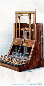 Schreibmaschine patentiert von John Pratt im Jahr 1866, 1915 von Unbekannt