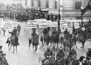 US 1. Armee in der Siegesparade, New York, USA, 10. September 1919