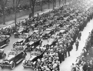 US 1. Armee in der Siegesparade, New York, USA, 10. September 1919