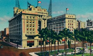 U S. Grant Hotel und Plaza. San Diego, Kalifornien, ca. 1941