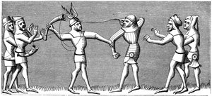 Falknerei-Knaben, 14. Jahrhundert, 1849 von Unbekannt
