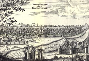 Velikiy Novgorod Illustration aus Reisen zum Großherzog von Moskau und zum König von Persien von Adam Olearius, 1656 von Unbekannt