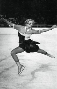 Vera Hrubá, tschechische Eiskunstläuferin, Olympische Winterspiele, Garmisch-Partenkirchen, Deutschland, 1936