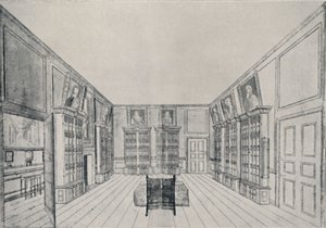 Blick nach innen auf Samuel Pepys Bibliothek im York Building, 1928 von Unbekannt