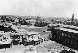 Blick auf Bagdad von einem Blockturm, 31. britisches Feldlazarett, Mesopotamien, Erster Weltkrieg, 1918
