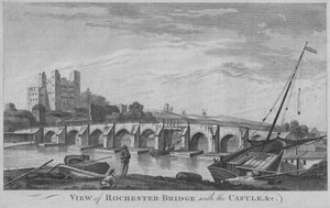 Ansicht der Rochester-Brücke mit dem Schloss