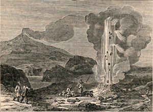 Ansicht eines Geysirs oder heißen Brunnens, 7. Dezember 1833