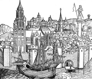 Ansicht der befestigten Stadt
