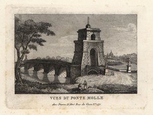 Ansicht der Milvischen Brücke, Ponte Molle, Rom von Unbekannt