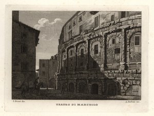 Ansicht des Theaters des Marcellus, Teatro di Marcello, Rom