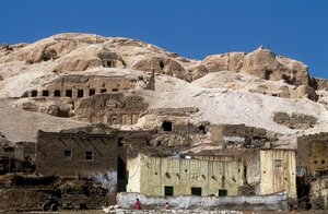 Blick auf das Tal der Könige, Neues Reich, Deir el Bahari, Ägypten