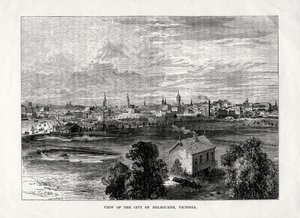 Ansicht der Stadt Melbourne, Victoria, Australien, 1877 von Unbekannt