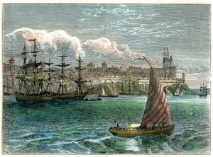 Blick auf die Stadt San Domingo vom Hafen, Dominikanische Republik von Unbekannt