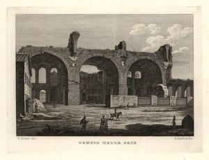 Ansicht der Ruinen des Tempels des Friedens oder des Forums des Vespasian, Tempio della Pace, Rom von Unbekannt