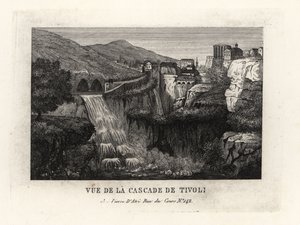 Ansicht der Wasserfälle von Tivoli, Italien