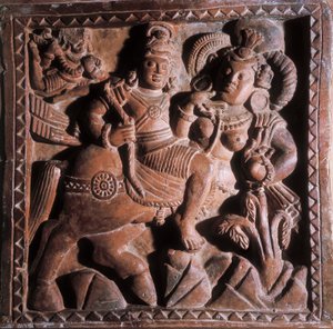 Vikrama, Terrakotta-Basrelief, 5.-6. Jahrhundert