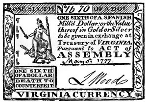 Virginia Papiergeld von Unbekannt