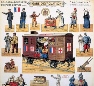 Rotkreuz-Eisenbahnwagen im Ersten Weltkrieg, ca. 1916-1918