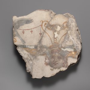 Wandmalereifragment mit Gorgonenmaske, ca. 14-68 n. Chr. von Unbekannt