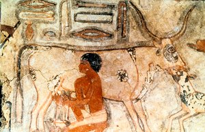 Wandmalerei aus dem Grab von Methethi, Saqqara, Altes Ägypten, Altes Reich, ca. 2371-2350 v. Chr.