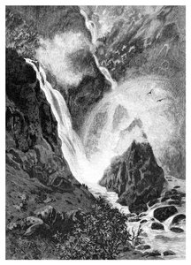 Wallamumbi-Fälle, New South Wales, Australien, 1886
