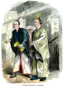 Wandernde Minnesänger in Yokohama, Japan, 1864 von Unbekannt