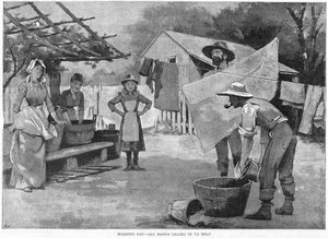 Waschtag - Alle Hände helfen mit, 1889