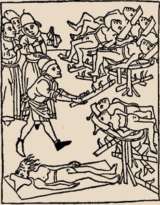 Brunnenvergiftung: Folter der Juden, 1475 von Unbekannt