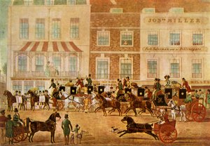 West Country Mails im Gloucester Coffee House, Piccadilly, ca. 1830, 1943 von Unbekannt