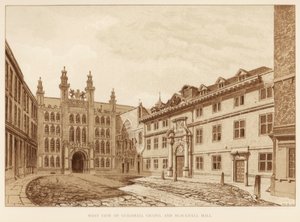 Westansicht der Guildhall Chapel und Blackwell Hall, City of London, 1886 von Unbekannt