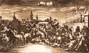 William Egon von Fürstenberg in seiner Kutsche in Köln angegriffen, 1674, 1675 von Unbekannt