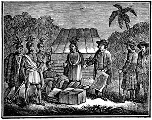 William Penn mit amerikanischen Ureinwohnern, englischer Quäkerkolonist, 1830