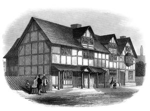 William Shakespeares Haus, Stratford-upon-Avon, Warwickshire, spätes 19. Jahrhundert von Unbekannt