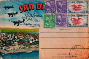 Flügel über San Diego - Zeigt das neue Rathausgebäude, um 1941 von Unbekannt