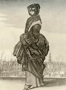 Winter - Winterkleidung einer englischen Frau im Freien, Regierungszeit von Karl I., um 1620-1640, 1937