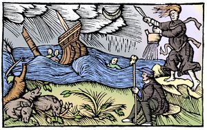 Hexe, die einen Sturm heraufbeschwört, 1562