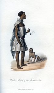 Frau und Kind der Buschmann-Rasse, 1848 von Unbekannt