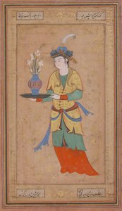 Frau mit Vase mit Lilien
