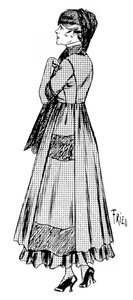 Frauenumhang mit Kreppsaum und Seidenschleier, 1915
