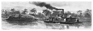 Wollkahn auf dem Darling River, Australien, 1886
