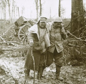 Verwundeter Soldat, Verdun, Nordfrankreich