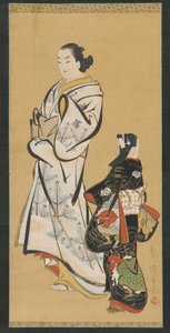 Yujo und ein Mädchen Kamuro, Edo-Periode